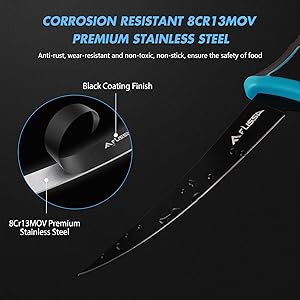 FLISSA Fishing Tool Kit, Fish Gripper with Scale, Braided Line Scissors, Fish Fillet Knife/Muti-Function Fishing Pliers/Fish Hook Remover, Saltwater Resistant Fishing Gear with Safety Coiled Lanyard