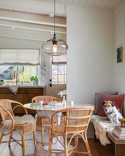 Miniatura 2 de ARIAMOTION Luces colgantes para isla de cocina, cristal soplado a mano, modernas, rústicas, transparentes, con semillas, fregadero, mesa de café,