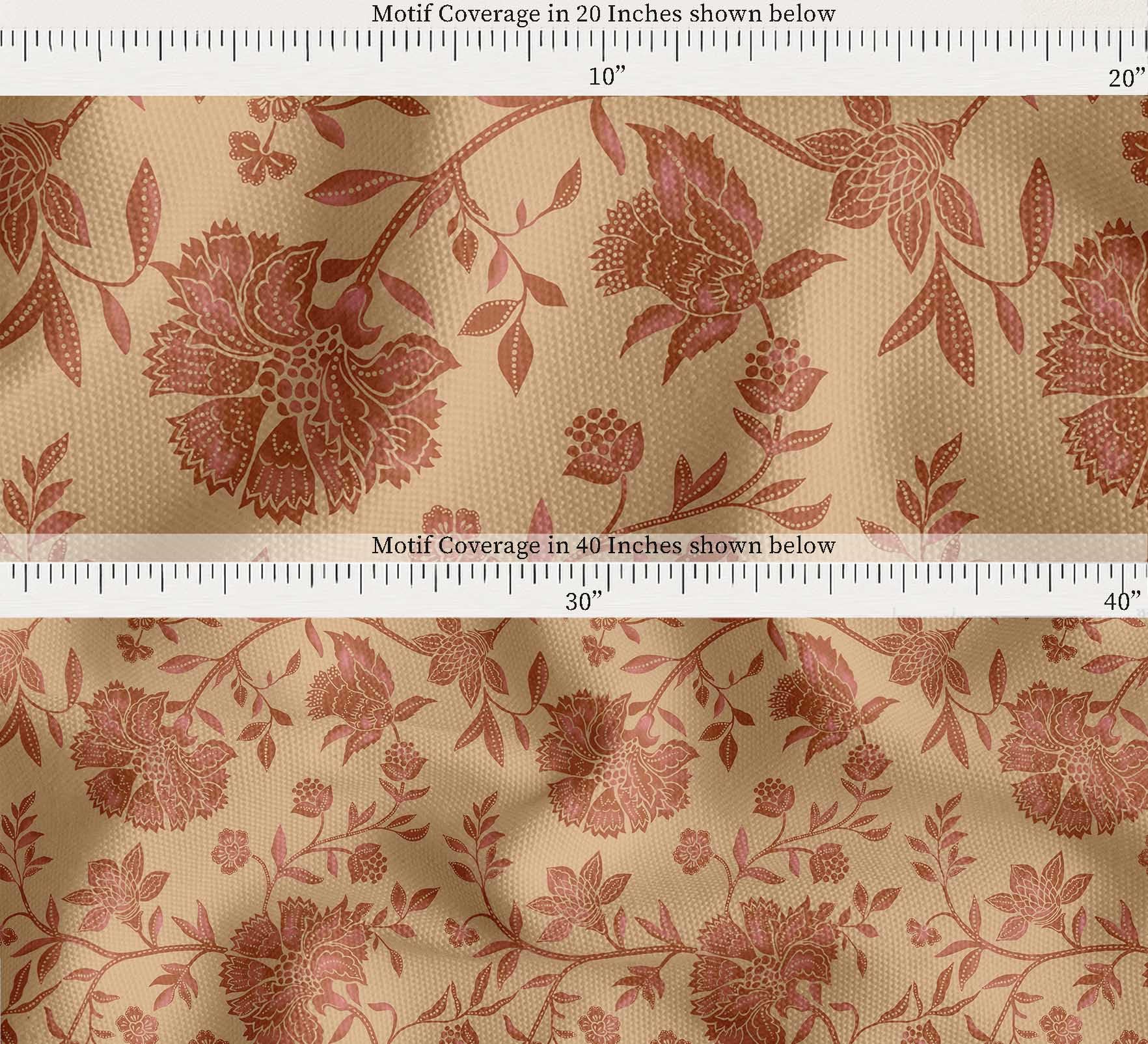 Soimoi Tela de lona 100% algodón - Estampado floral, naranja | 142 cm de ancho | Se vende por 5 metros | Tela de tapicería de grosor medio para decoración del hogar, bolsos y proyectos de bricolaje