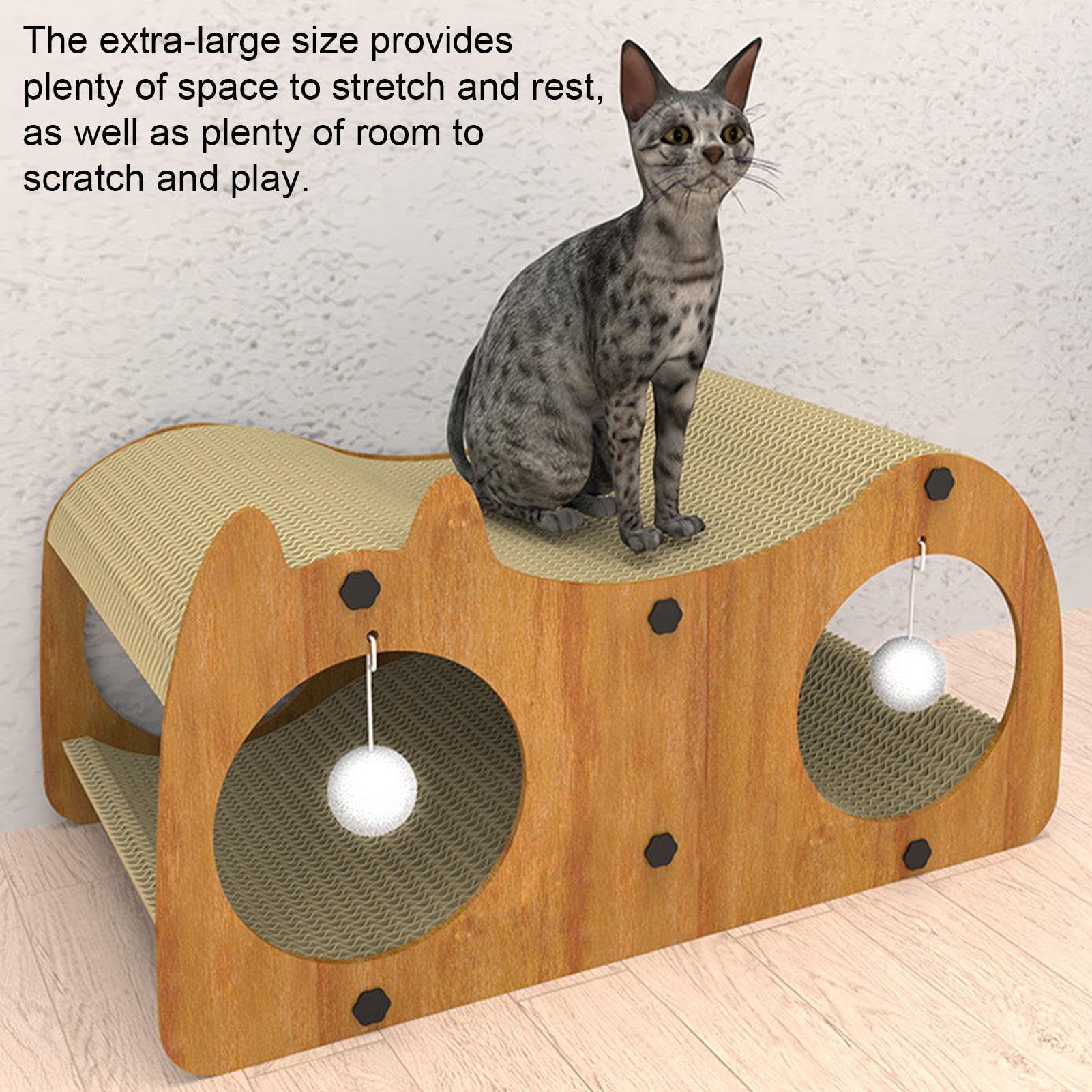 Tiragraffi per gatti, per interni, in cartone, per gatti integrato, per proteggere i mobili, per giocare e , 55 x 29 x 25 cm | Forniture per animali domestici per gatti da interno, giocattolo antigraffio per , giocare, riposare, protezion