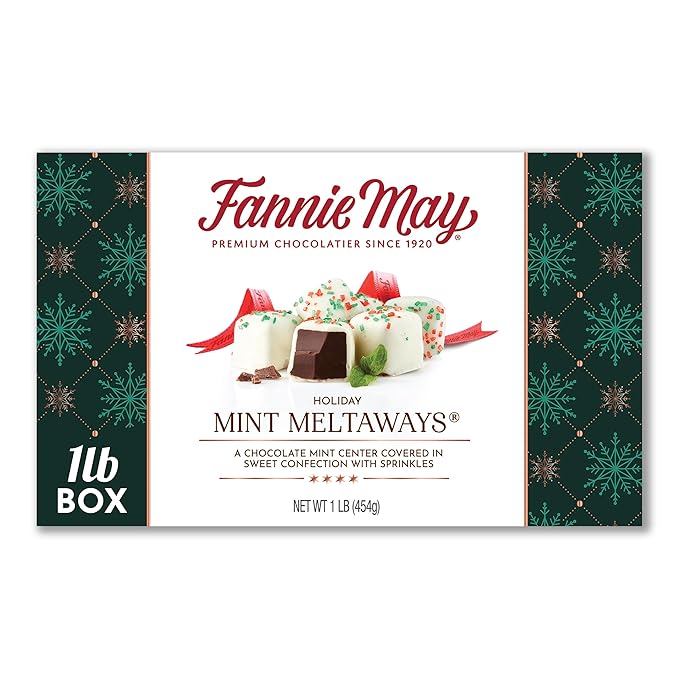Fannie May, Premium Milk Chocolate, Mint Meltaways, Holiday
