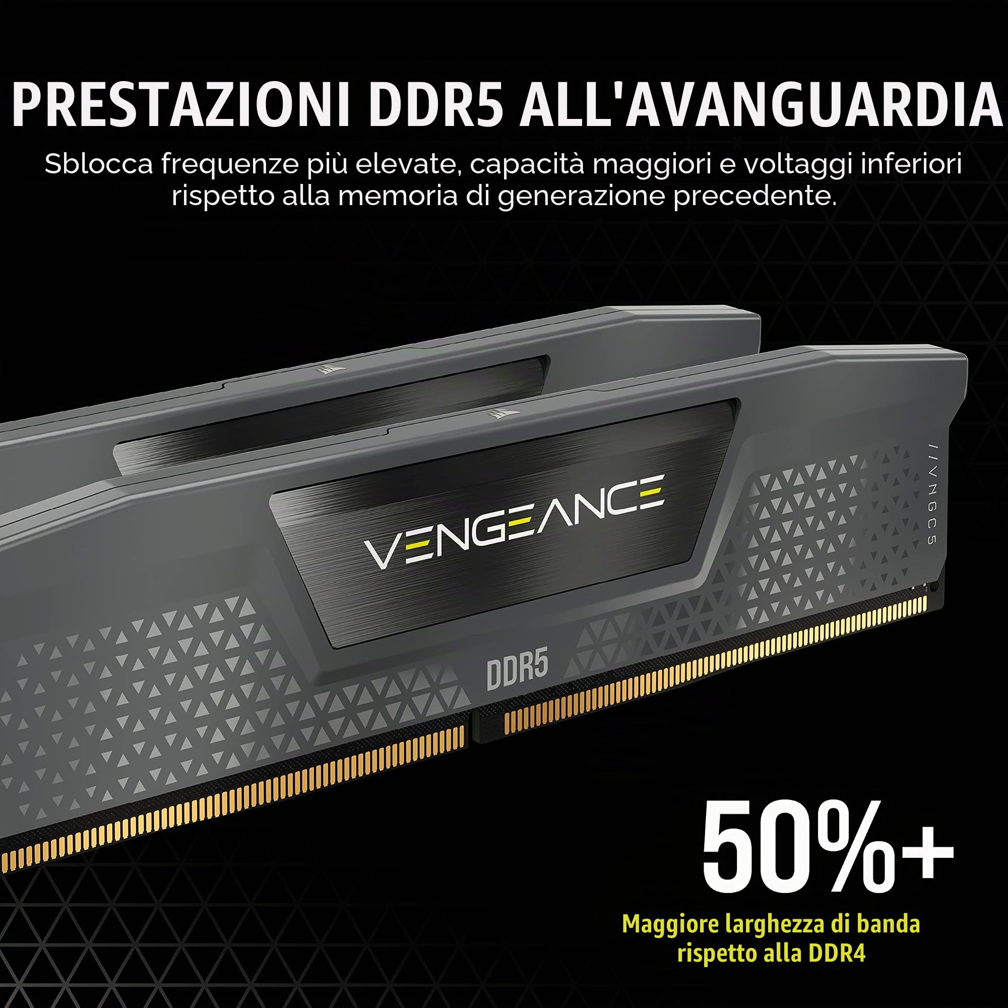 CORSAIR VENGEANCE DDR5 32GB (2 x 16GB) Fino a 5600MHz AMD INTEL RAM