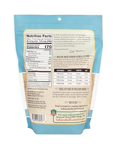 Miniatura 6 de Avena orgánica arrollada regular Bobs Red Mill  16 oz