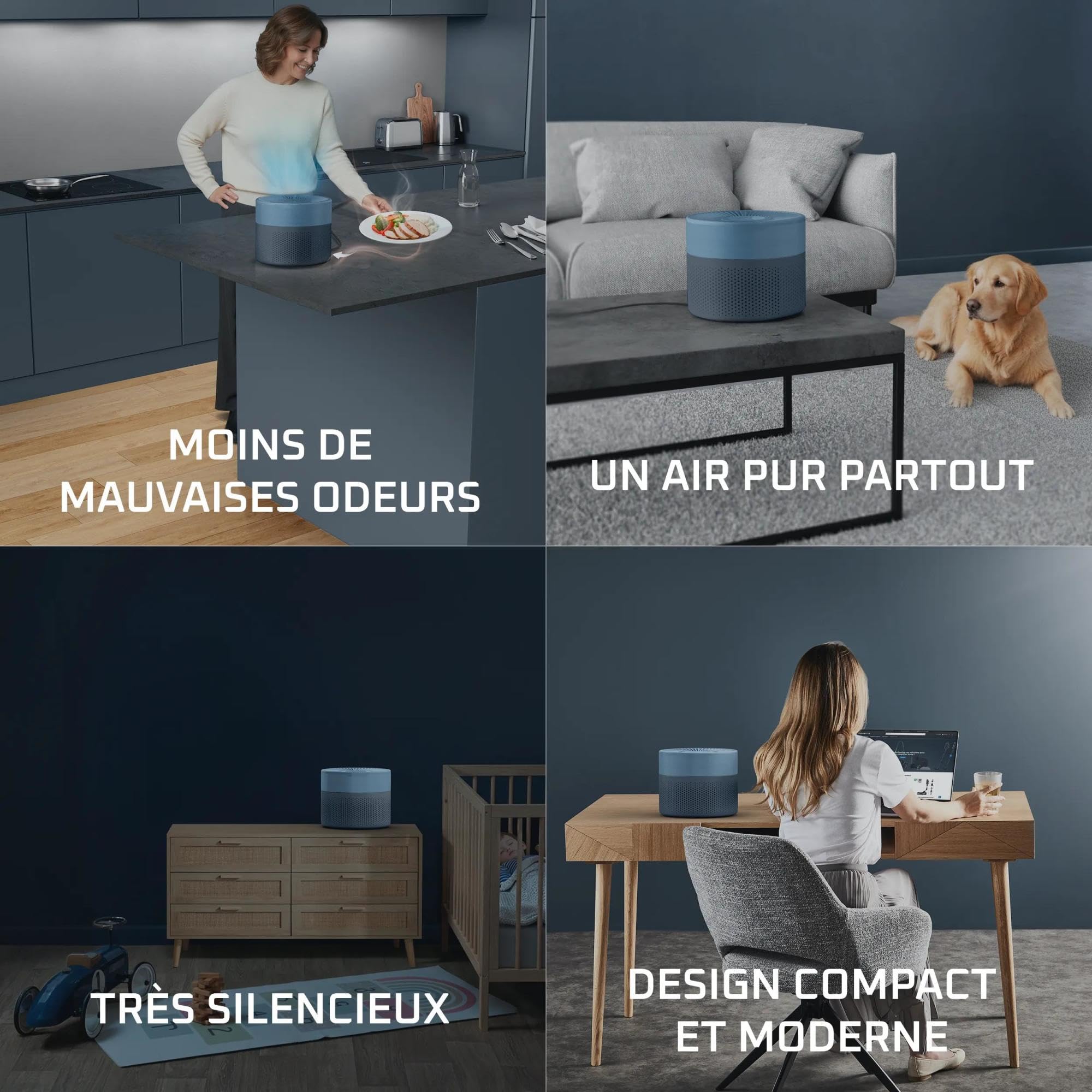 Rowenta Pure Air Mini, Purificateur d'air intérieur avec filtration HEPA Allergy+, Très silencieux, Réduit les mauvaises odeurs, PU1522F0