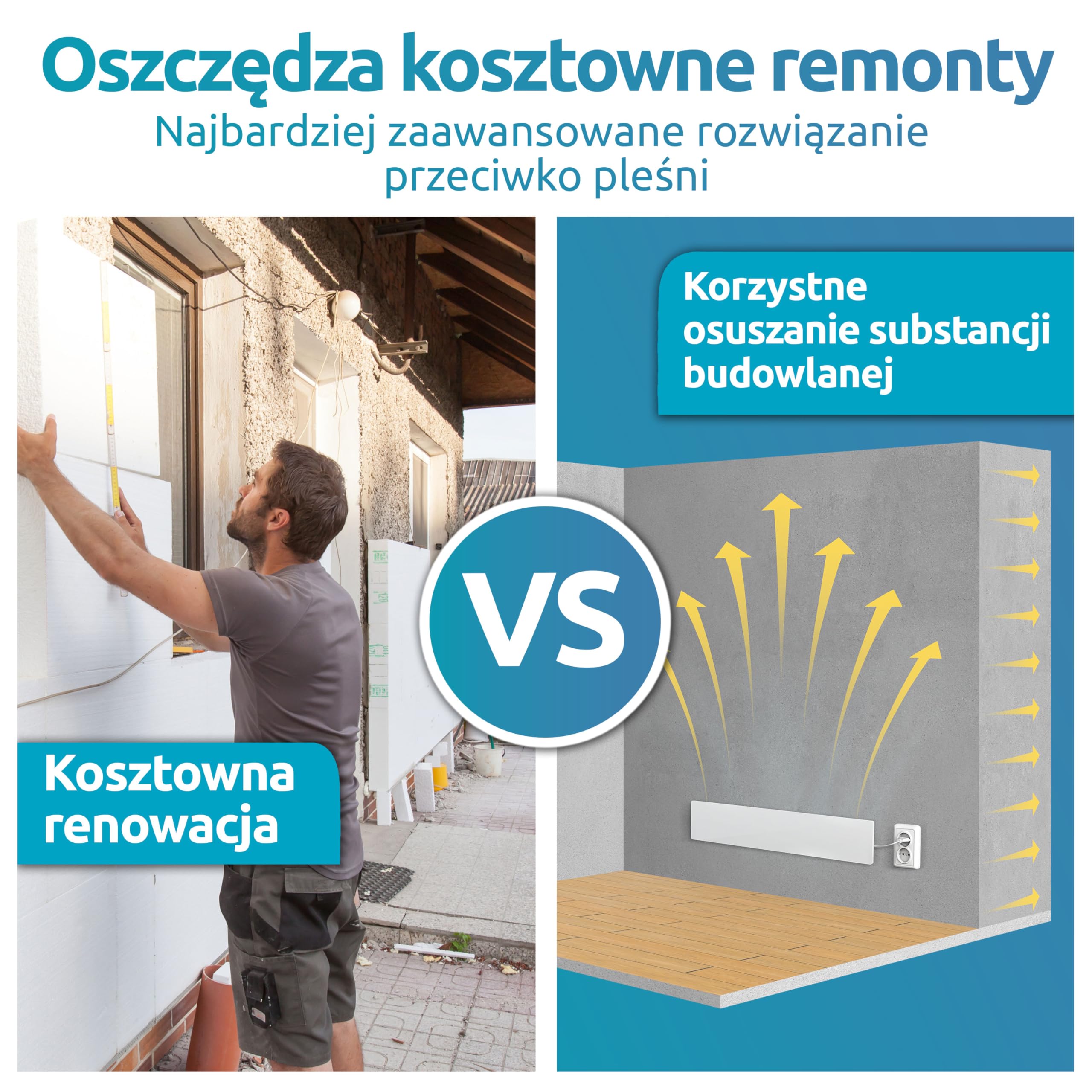 Środek do usuwania pleśni Dry – ogrzewanie ścienne bez dodatków chemicznych – moduł podstawowy – skuteczna alternatywa dla sprayu – środek przeciw pleśni do każdego pomieszczenia – wyprodukowano w Austrii