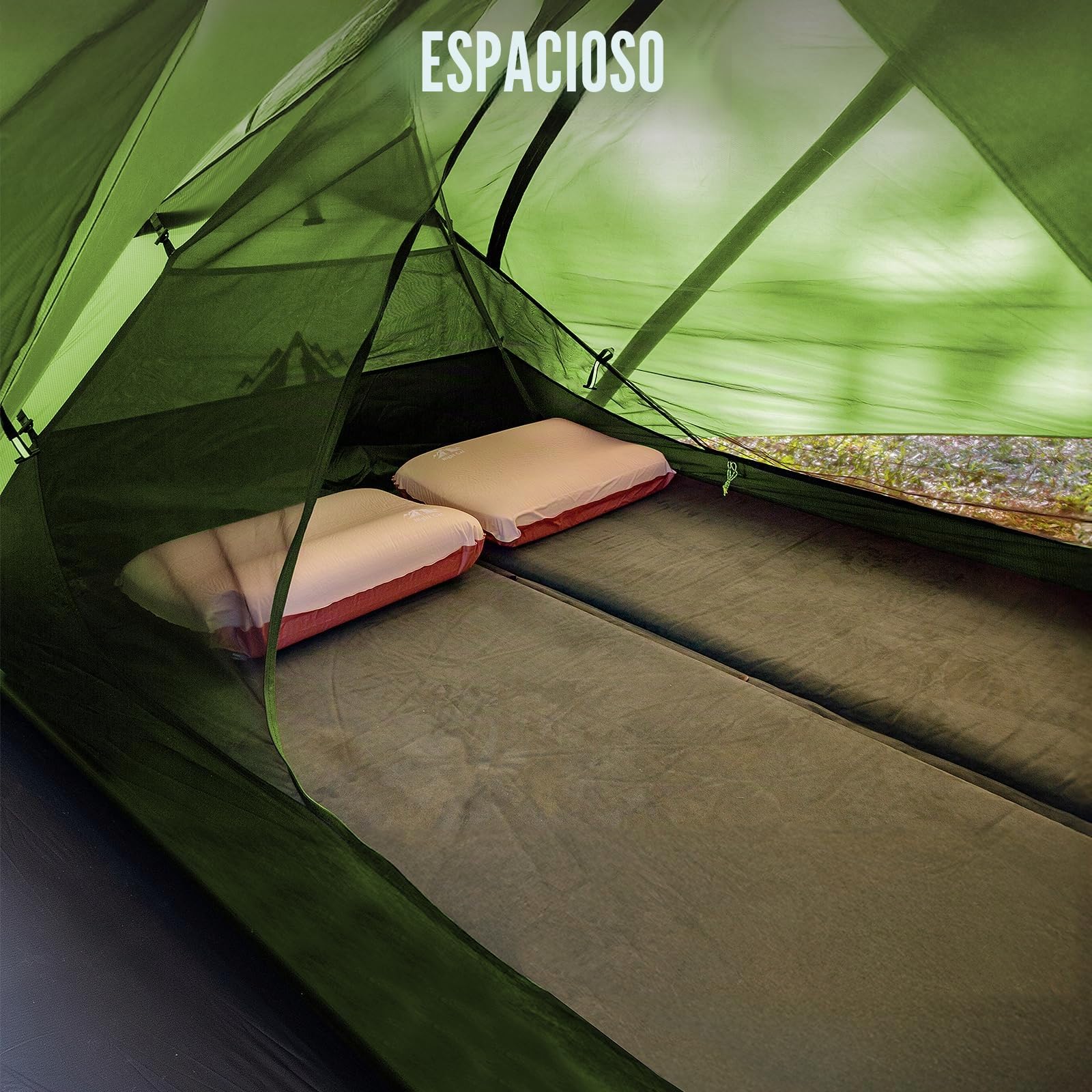 Night Cat Tienda 1 2 Persona Ultraligero: Camping Impermeable Campaña Nailon 15D PU 5000mm para Mochileros Senderismo Profesional