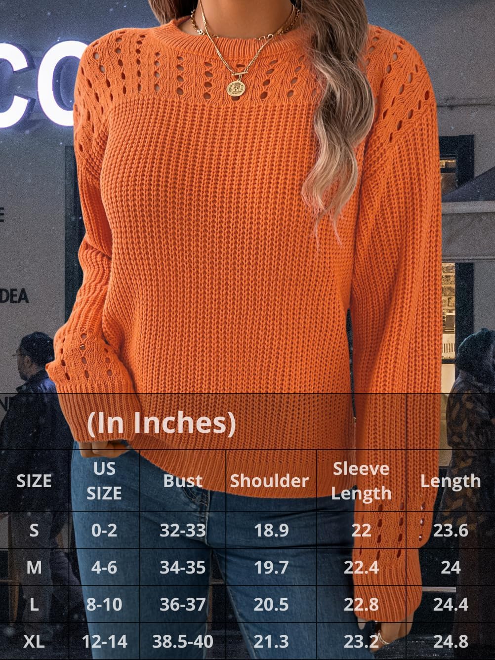 Women Casual Cozy Ribbed Knit Sweater, Crewneck Long Sleeve Chunky Sweaters, Trendy Fall Outfits Winter Jumper Tops - Image 7