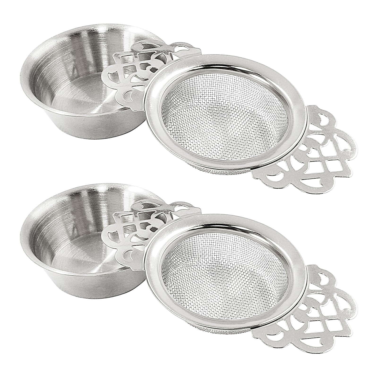 Photo 1 of Moicstiy 2 Pack Tea Strainers, Stainless Steel, Sliver