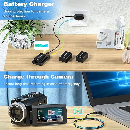 Miniatura 4 de Videocámara de vídeo 4K para YouTube cámara de vlogging Ultra HD de 48 MP pantalla táctil IPS de 3 pulgadas visión nocturna por infrarrojos 16X zoom