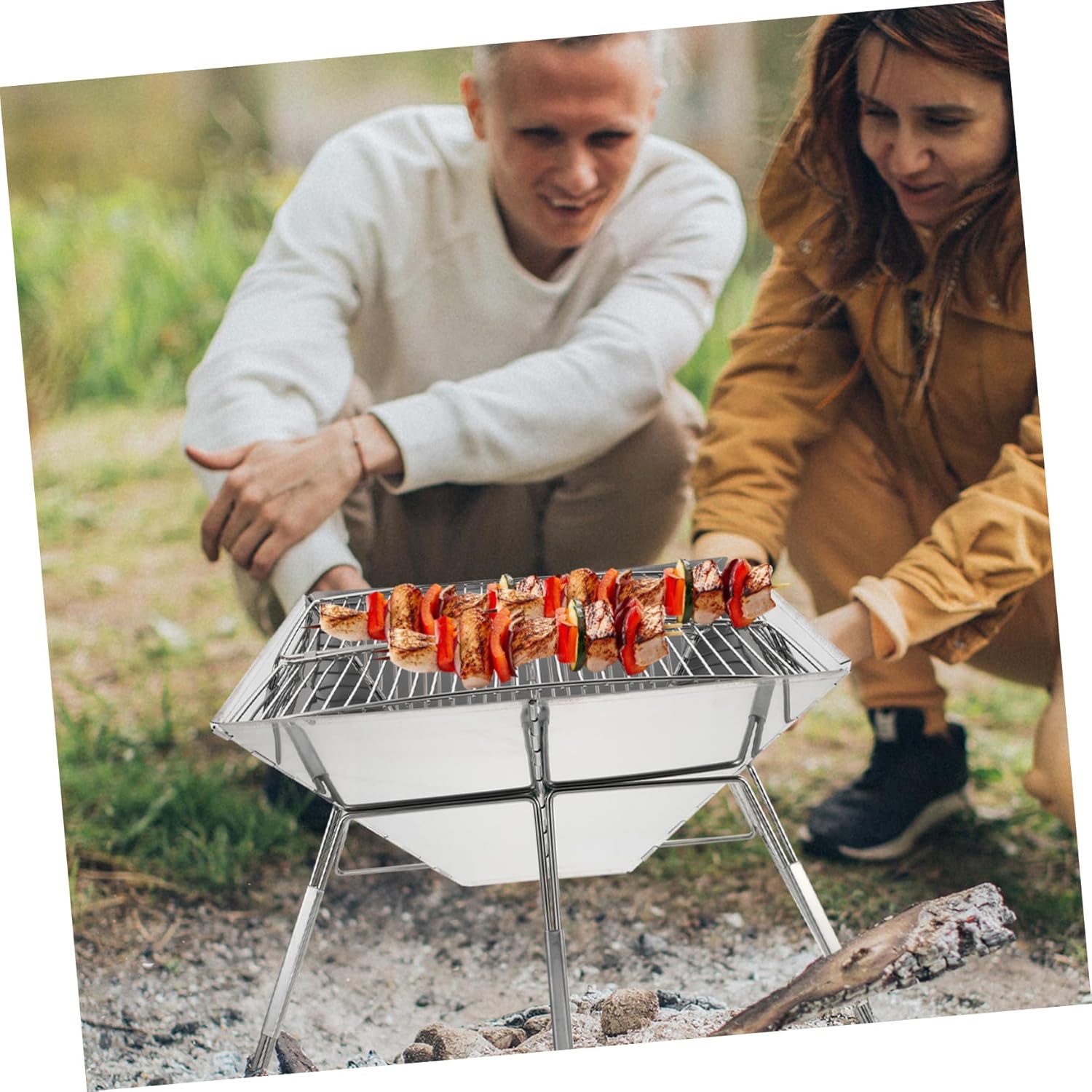 Compact Portable Grill Propane Bbq Grill Camping Cooking Stove Stainless Steel Barbecue Easy to Use