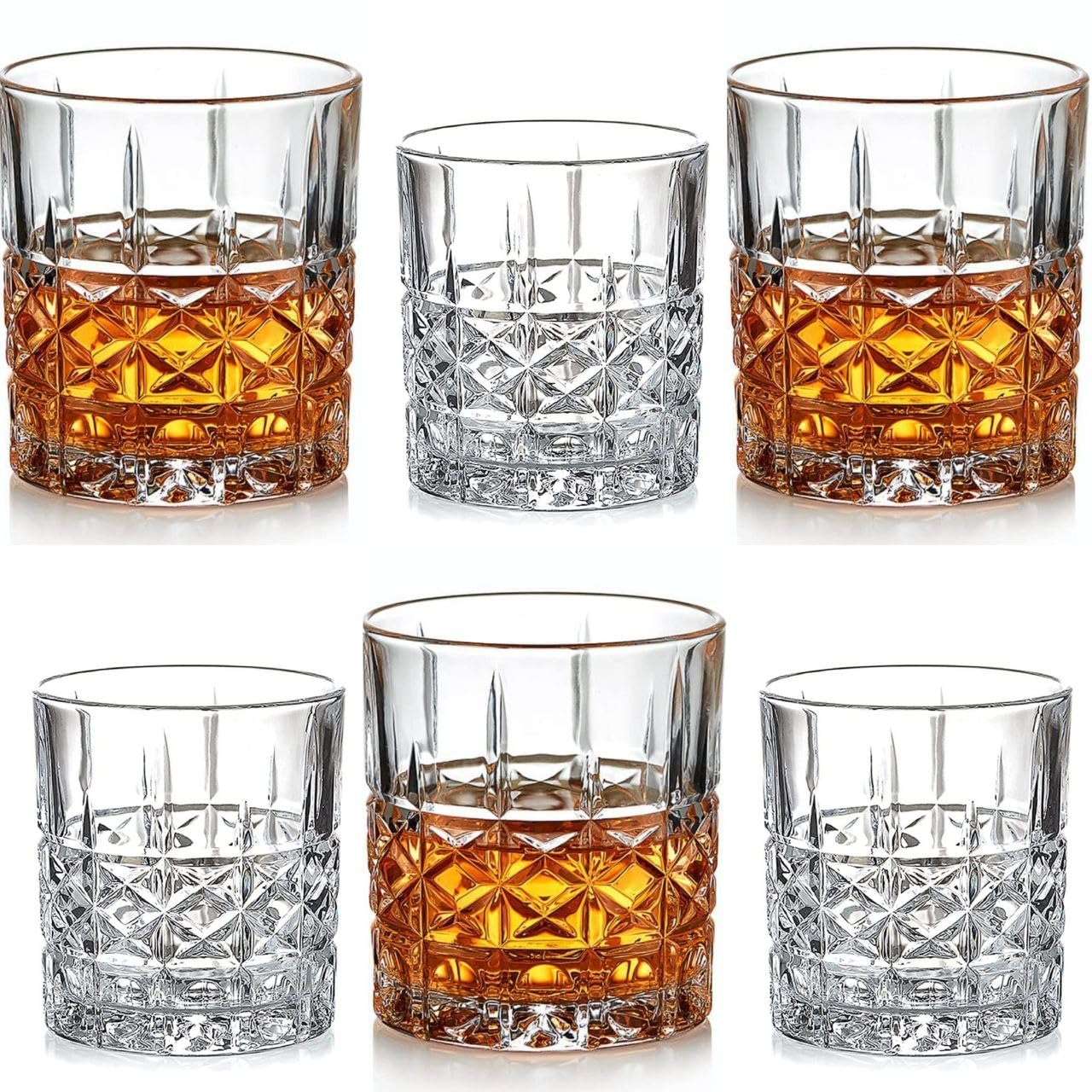 Heavy Whiskey Glasses - Set of 6 for Bourbon & Scotch -24