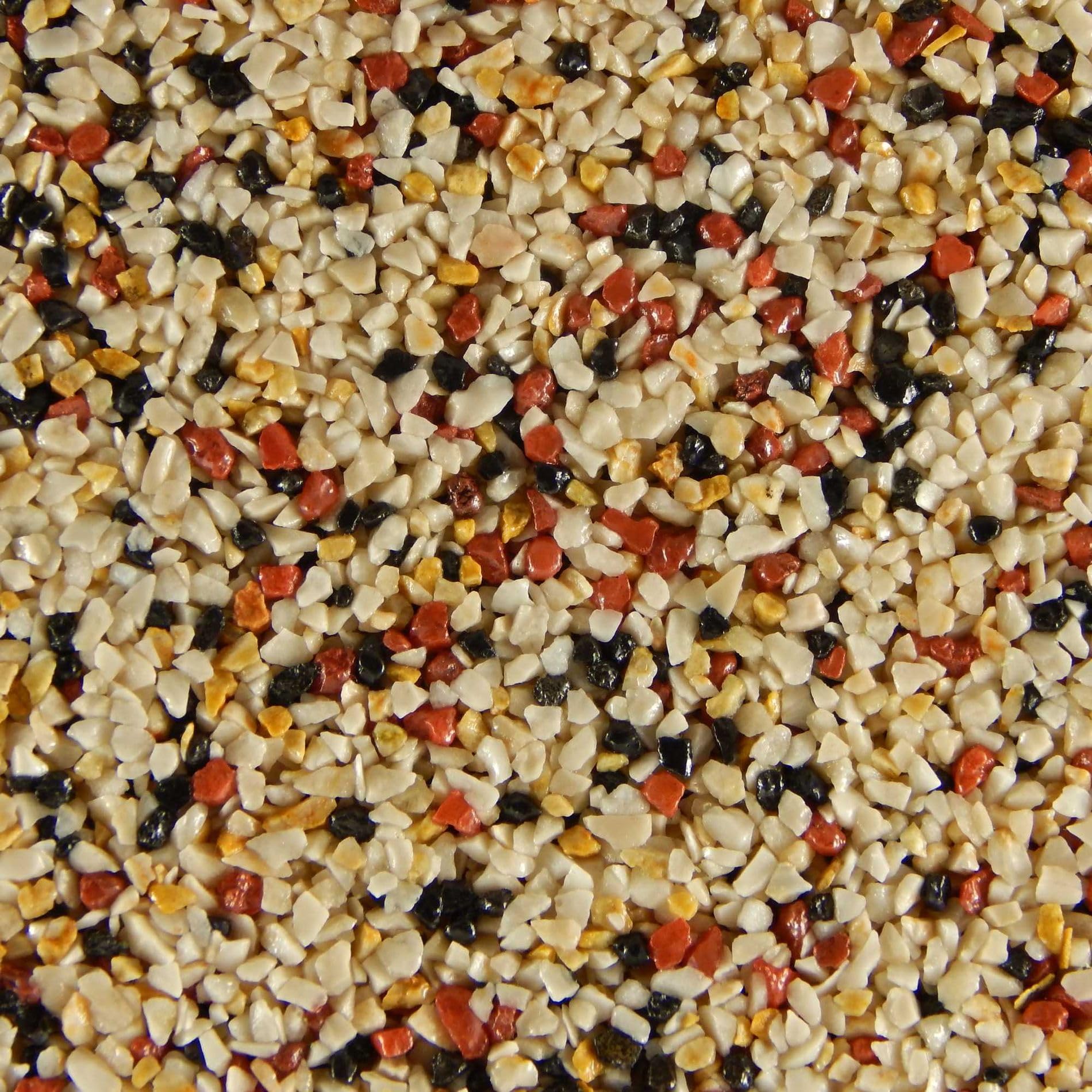 Terralith Buntsteinputz 14kg in beige-schwarz, Sockelputz für Innen und Außen mit Reinacrylat Bindemittel aus Naturstein, 1-2mm Körnung (BSP76)