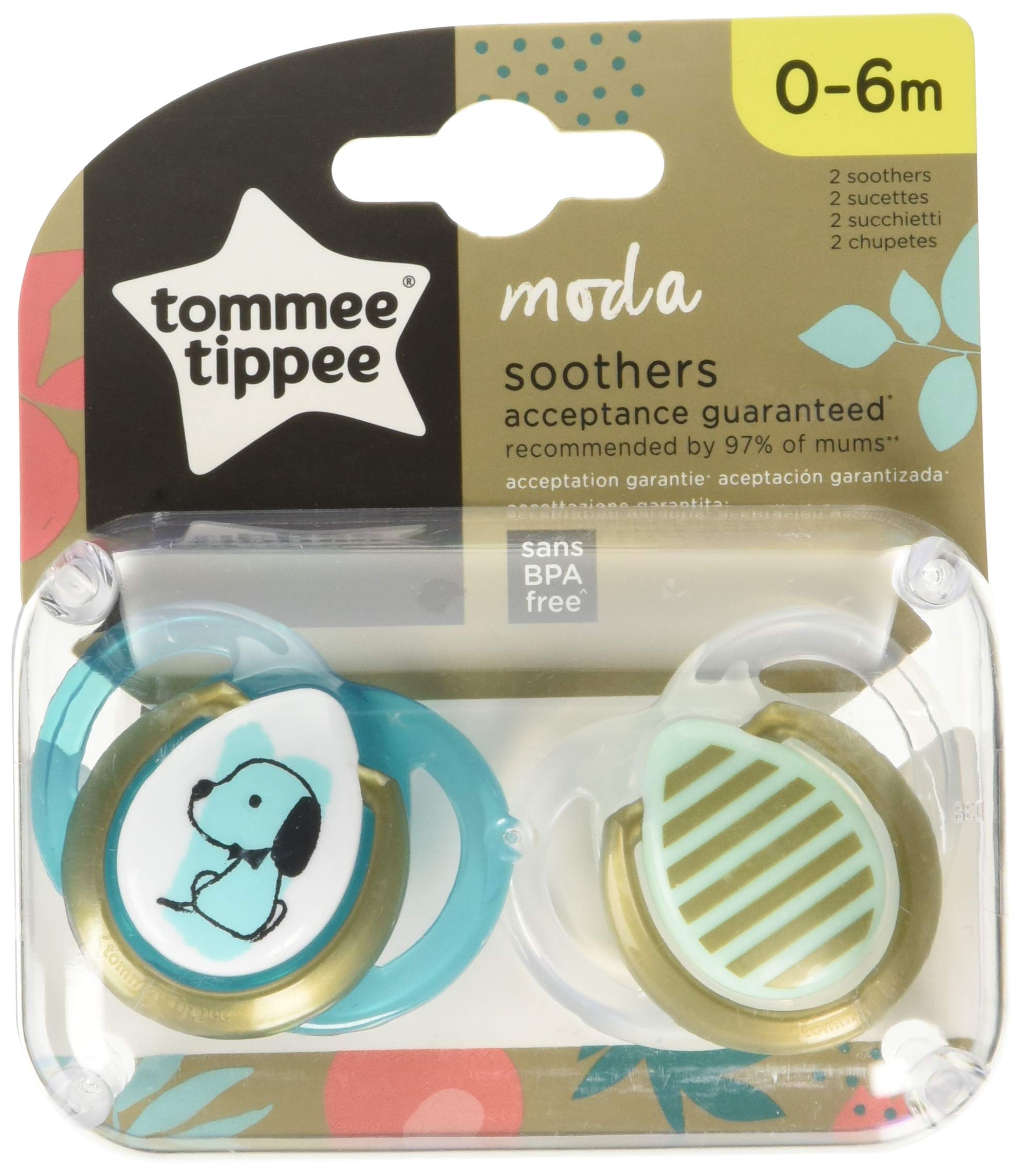 Tommee Tippee2 Fashion Pacifiers 0-6 Months Boy - 2 Count