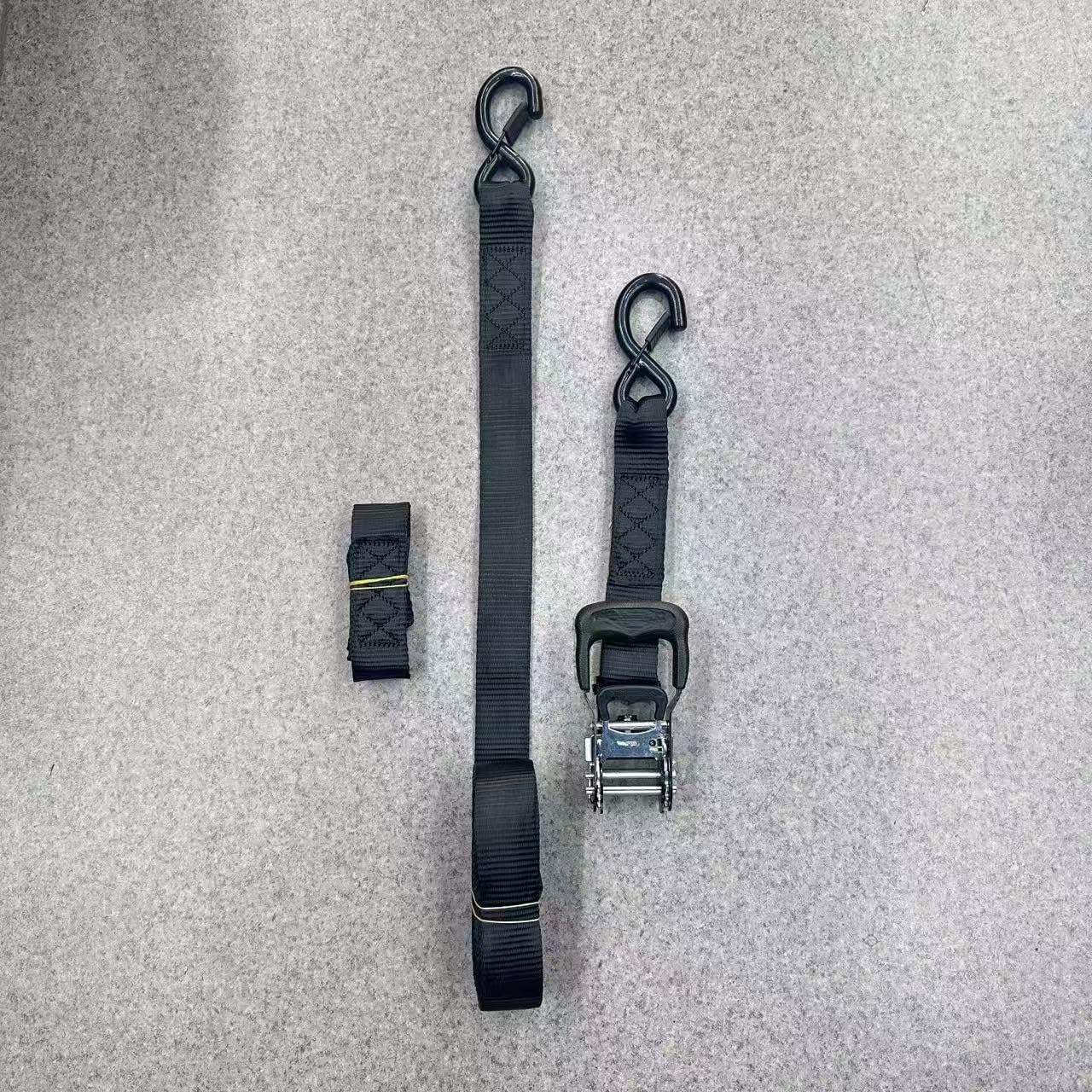 Ratchet Tie Down Straps, 5200lbs Break Strength, 1.6" x 16' Heavy Duty Ratchet Tie Down Strap Set with Padded Handles, Coated S Hook, Soft Loop for Moving Appliances Motorcycle ATV Truck, 4PK-Black