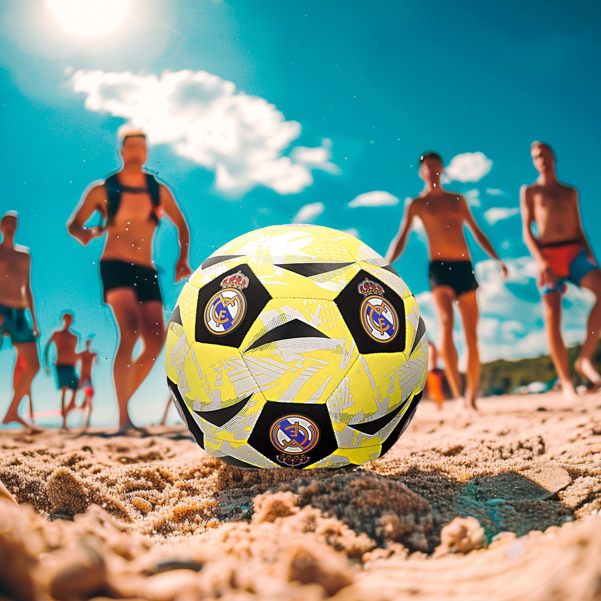 ColorBaby Real Madrid balón de fútbol Playa Neopreno Talla 5 21 cm Resistente al Agua