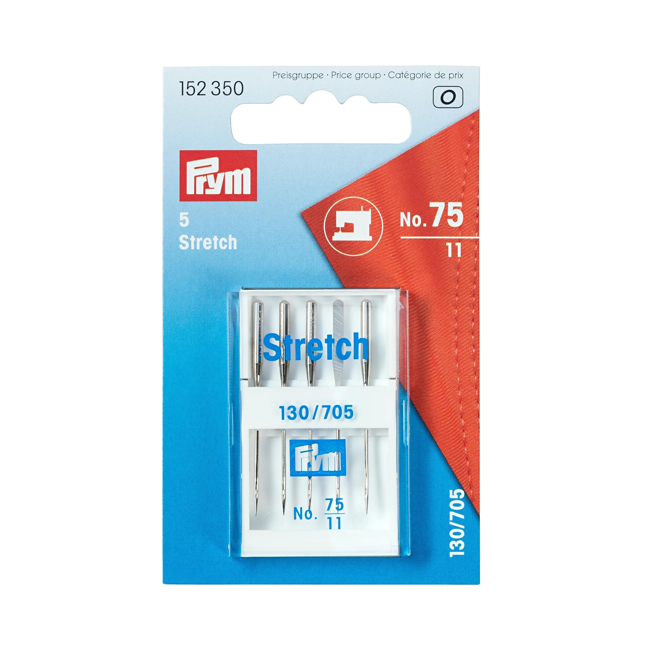 Prym Sewing Machine Needles, Silver, Size 75