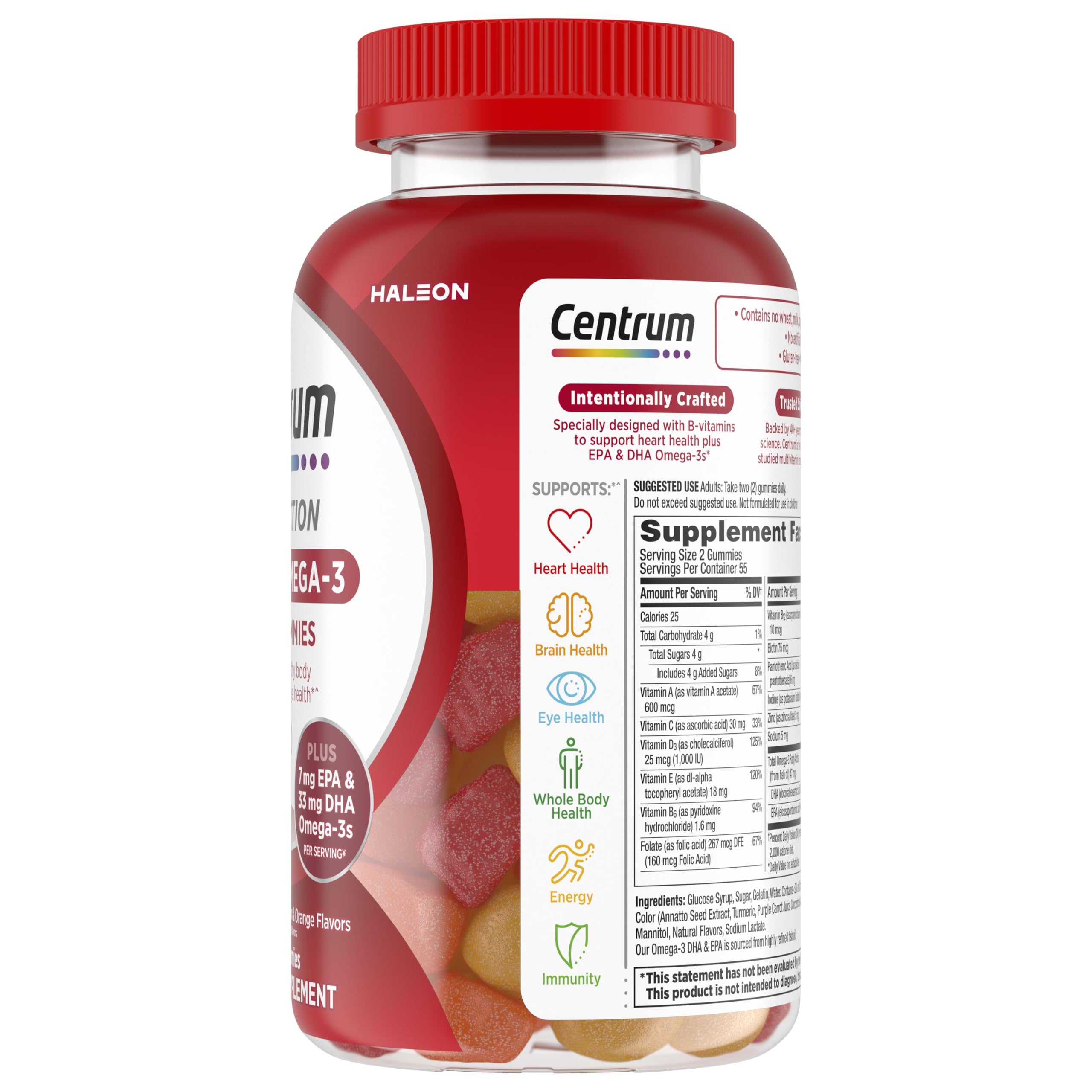 Centrum MultiGummies Multi+ Omega 3, Assorted Fruit Flavors, 110 Count — Amazon image 17