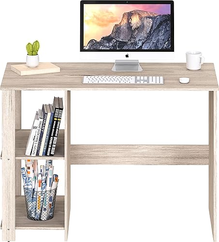 Miniatura 5 de SHW Escritorio para computadora de oficina en casa de 38 pulgadas con estantes, arce Arce,Cereza,Espresso,Blanco,https://www.amazon.com/dp/undefined