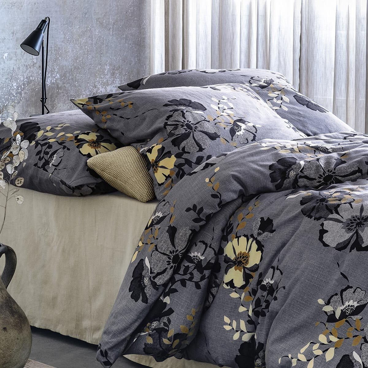 Irisette Edelflanell Bettwäsche Alpaka 8449 grau 1 Bettbezug 155 x 220 cm + 1 Kissenbezug 80 x 80 cm Küche, Haushalt & Wohnen