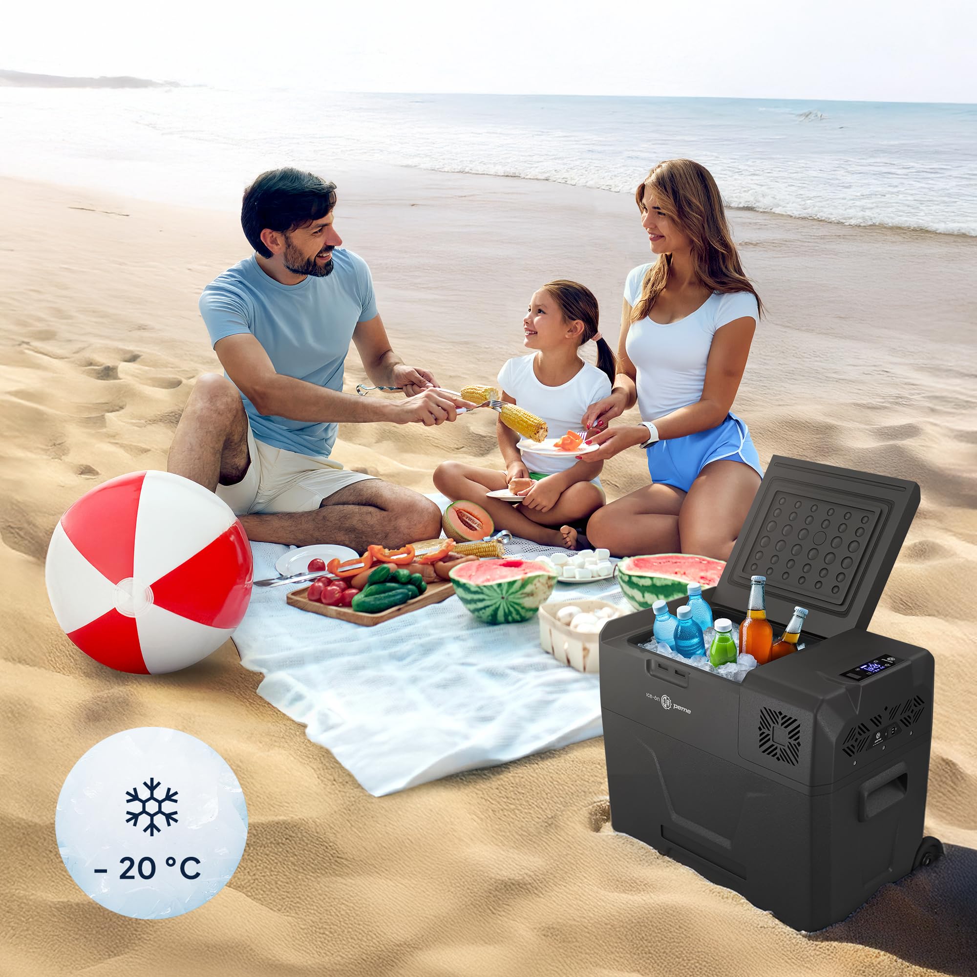 peme Frigorifero Portatile Elettrico Congelatore Frigo Campeggio Auto 12v 24 220v 240 Compressore per Camper Freezer Ricaricabile Congelatori Viaggio Refrigeratore Escursione 39L – Expedition