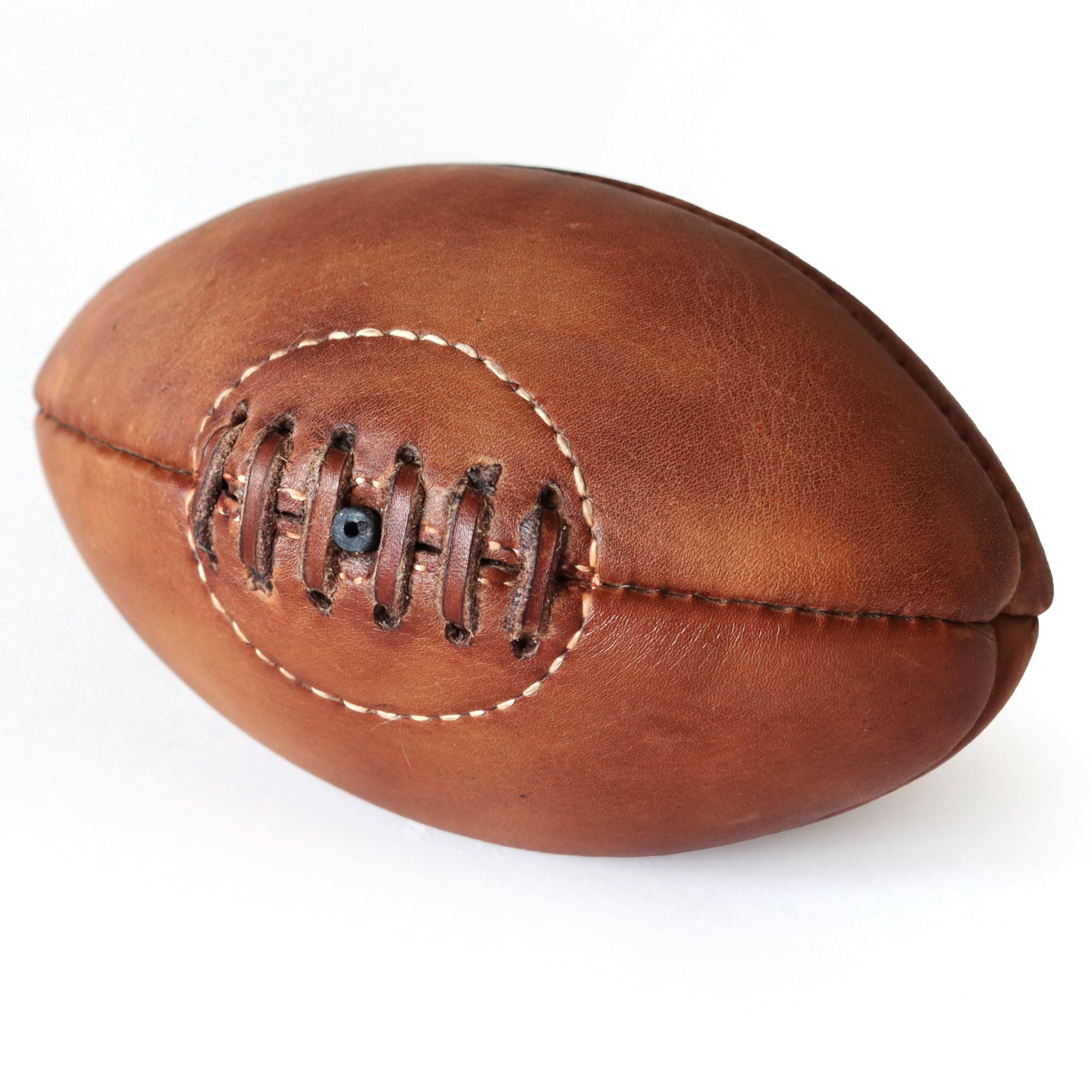 Handgefertigter Vintage Rugbyball aus Leder – Klassischer Wurfball Retro-Sport Sammlerstück Deko Echtleder