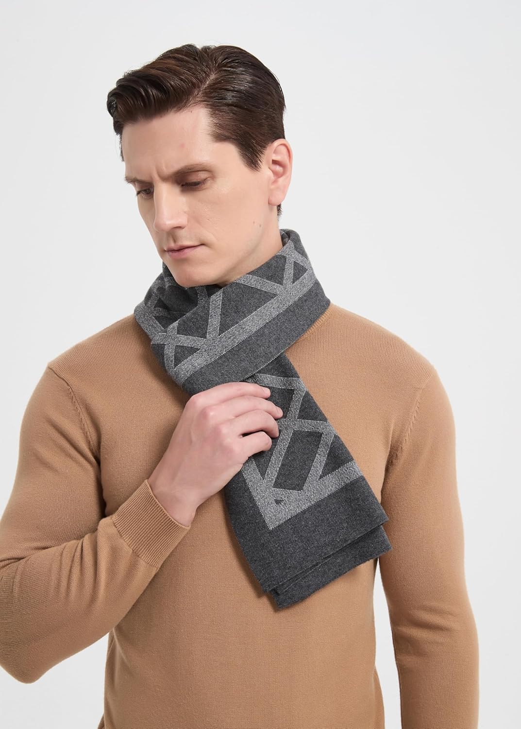 Mens Classic Cashmere Scarves Men's Winter Long Soft Plaid Winter Warm Thick Neckwear Knitted Scarf for Men - Image 6