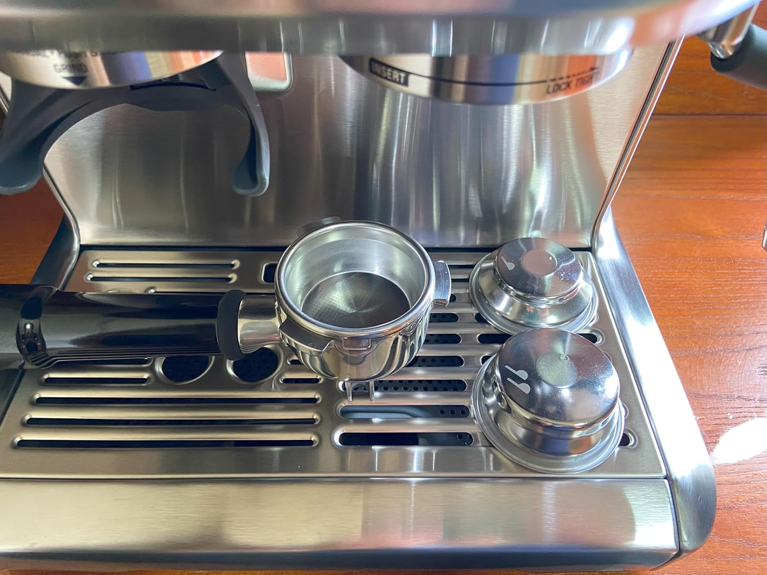 54mm Double Wall Pressurized Espresso Basket, Stainless Steel, Compatible with Breville BES450, BES500, BES880, BES810BSS, BES860XL, BES870XL, BES878