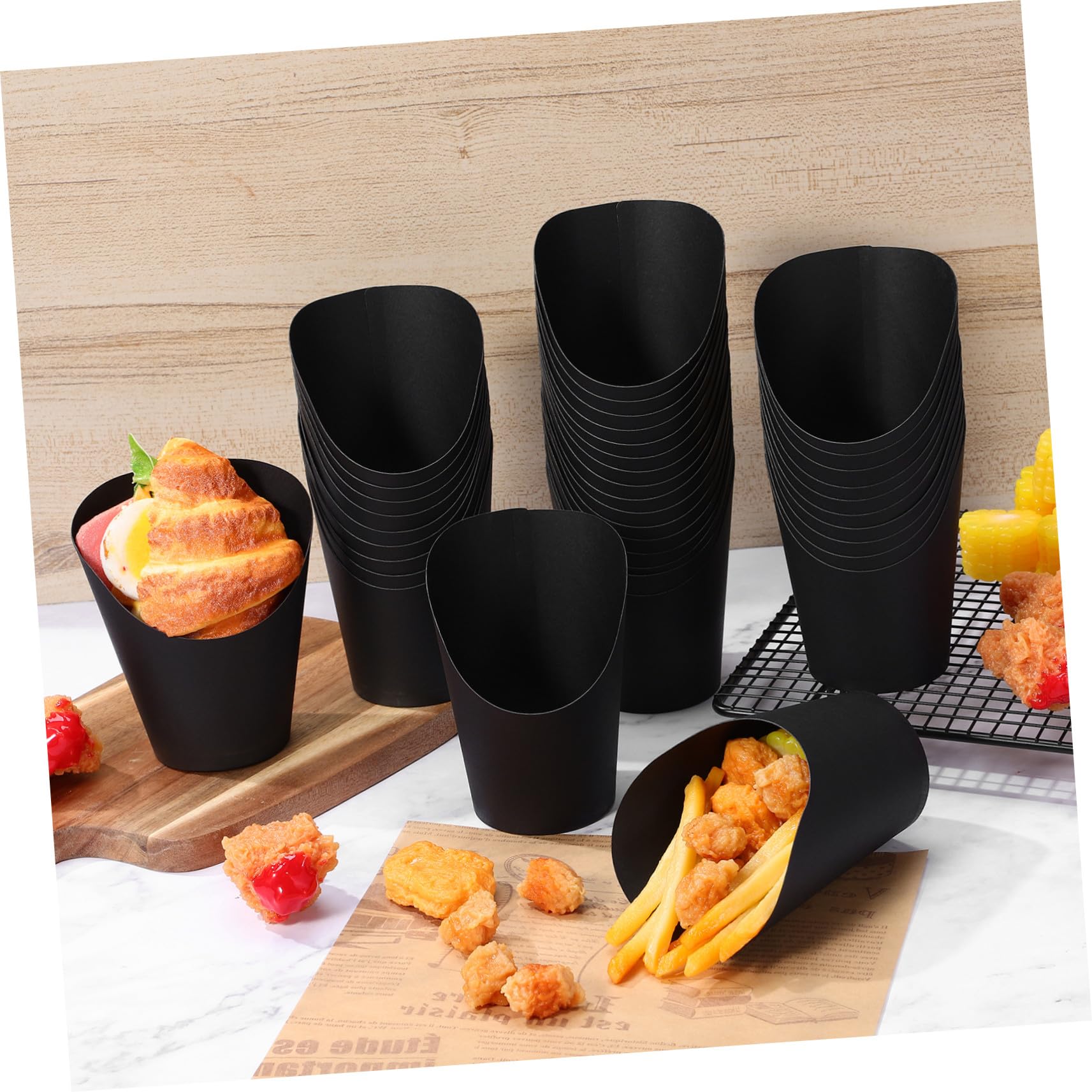 ERINGOGO Schwarze Papierbecher 14oz 100 Stück mit Weihnachten Event, Einweg
