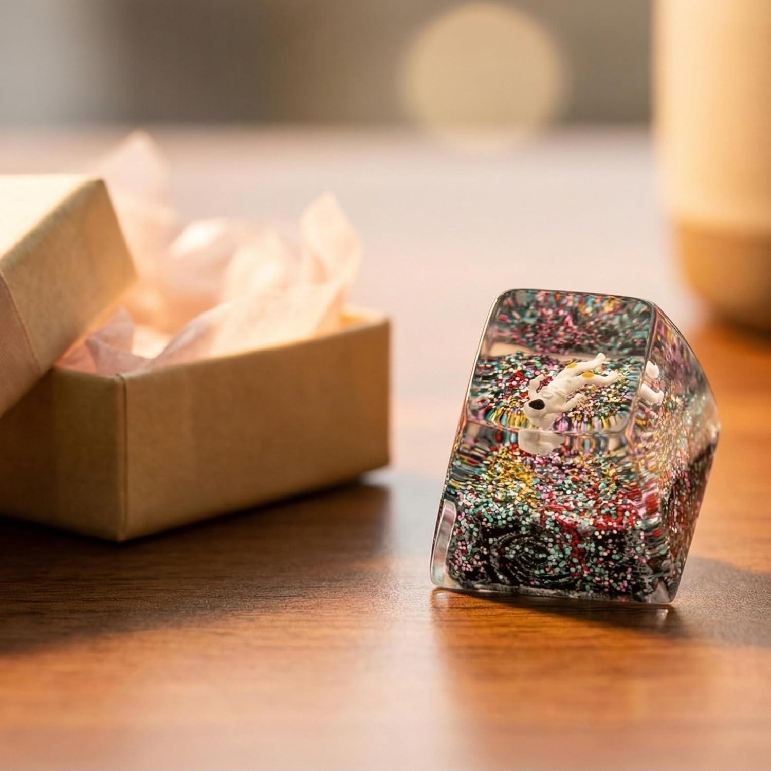 Astronaut Galaxy Artisan Keycap – Hand-Crafted Resin R1 Profile for Mechanical Keyboard (Cherry MX/Gateron/Kailh Compatible (Astronaut-2)
