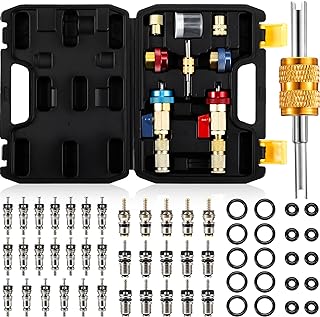 Frienda R134A R1234YF Valve Core Tool 35 Pcs Air Condition Valve Core Refrigeration Schrader 3 Pcs Remover Tool with 20 Pcs O-Ring Rubber Seal for Car(A/c R12 R22 R410 R134a R1234yf)