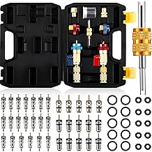 Frienda R134A R1234YF Valve Core Tool 35 Pcs Air Condition Valve Core Refrigeration Schrader 3 Pcs Remover Tool with 20 Pcs O-Ring Rubber Seal for Car(A/c R12 R22 R410 R134a R1234yf)