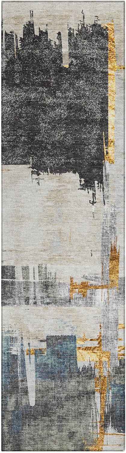 Addison Rugs Chantille ACN624 チャコール 2'7.6 cm x 7'15.2 cm 屋