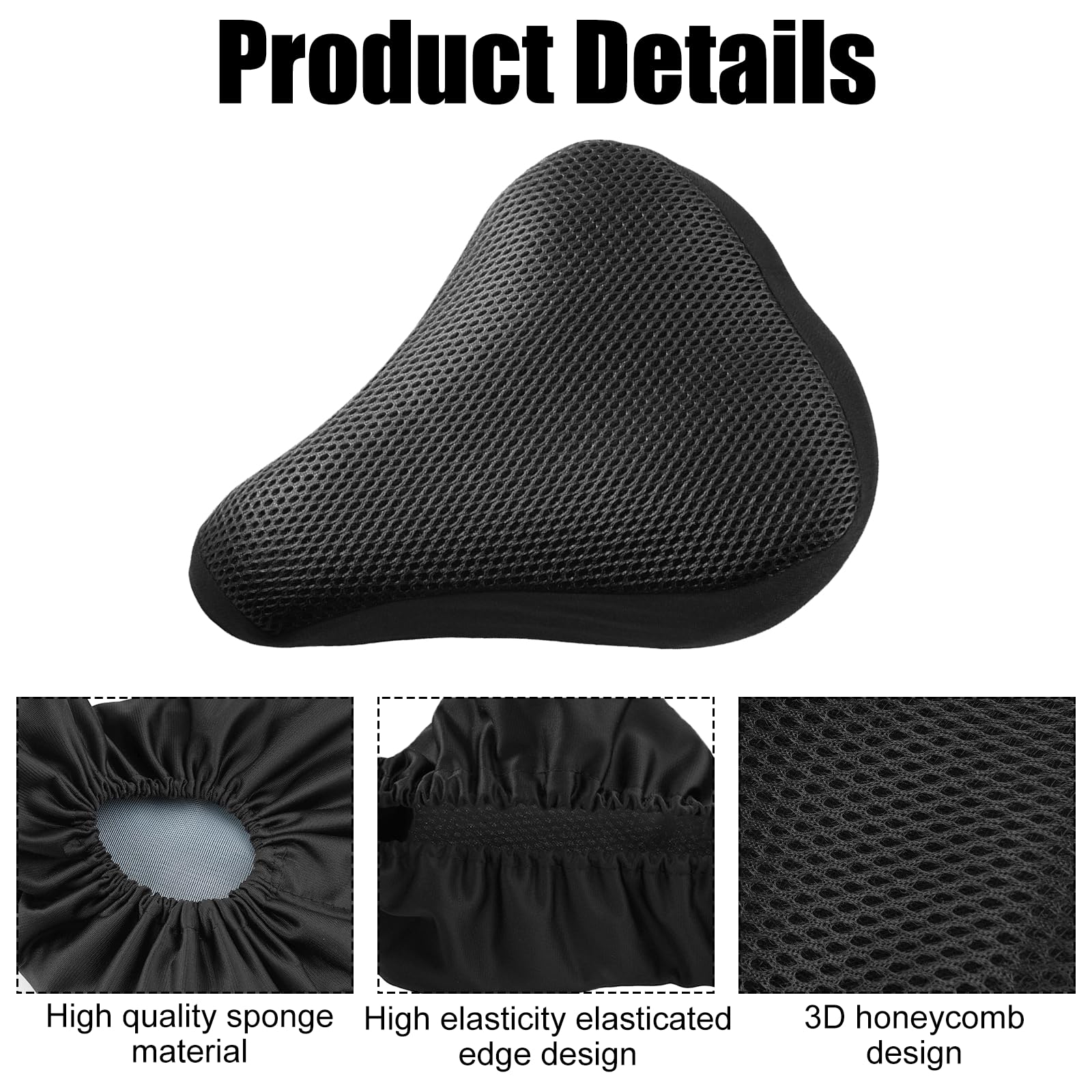 Coprisella per bicicletta, 23 x 20 cm, rivestimento per sella imbottito in spugna, cuscino universale per bicicletta, morbido e traspirante, per la maggior parte delle biciclette come bici da corsa