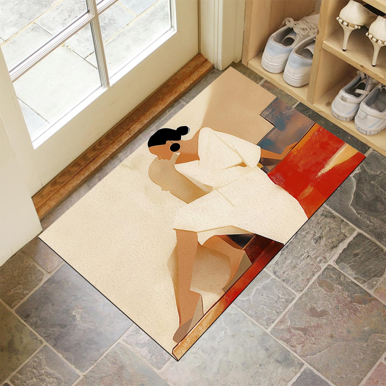 Paillasson extérieur 60x90cm lavable et tapis de porte antidérapant robuste