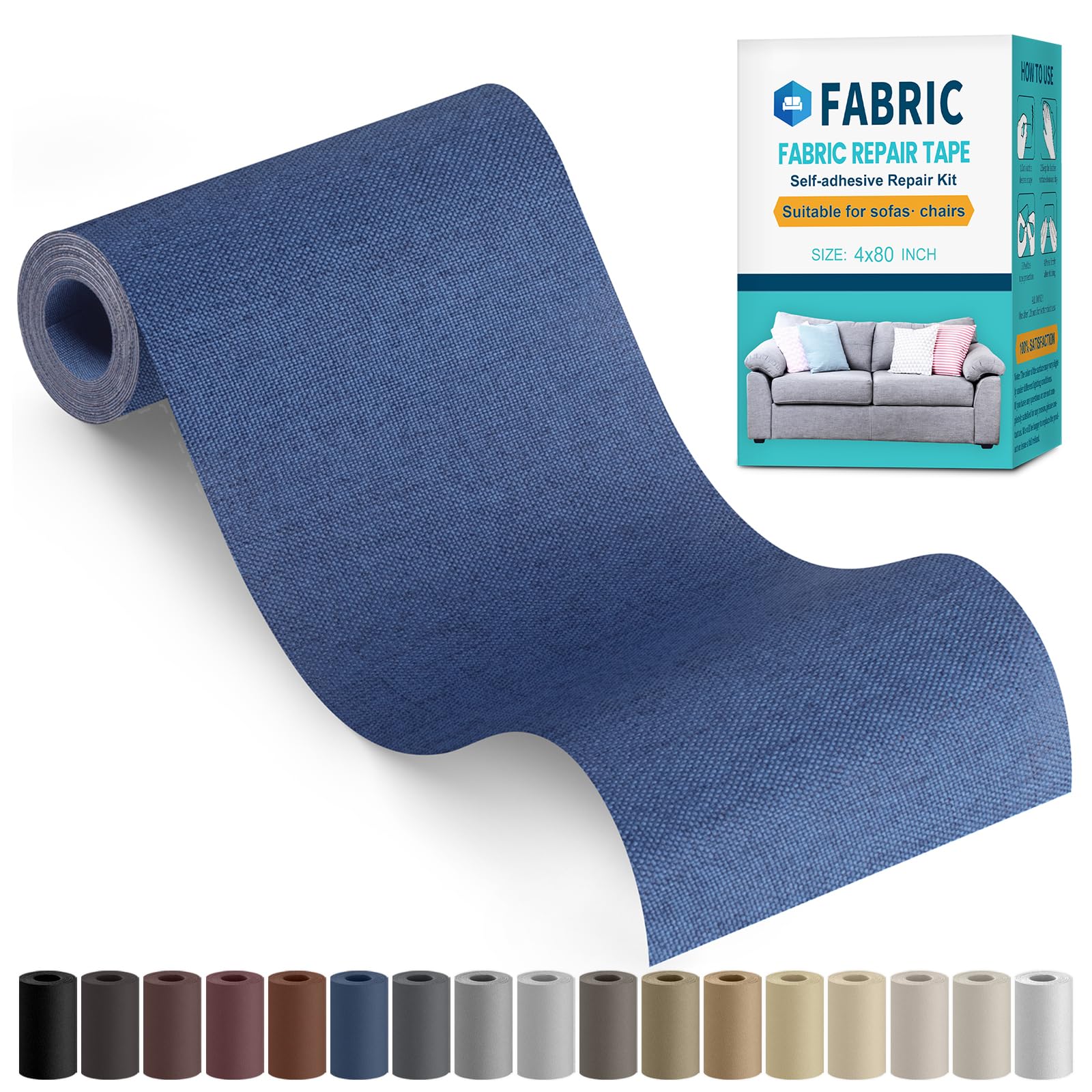 Flicken Selbstklebend Stoff, Reparatur Patches Selbstklebend, Textilklebeband Reparaturflicken für Sofas, Autositze, Kleidung, Kissen