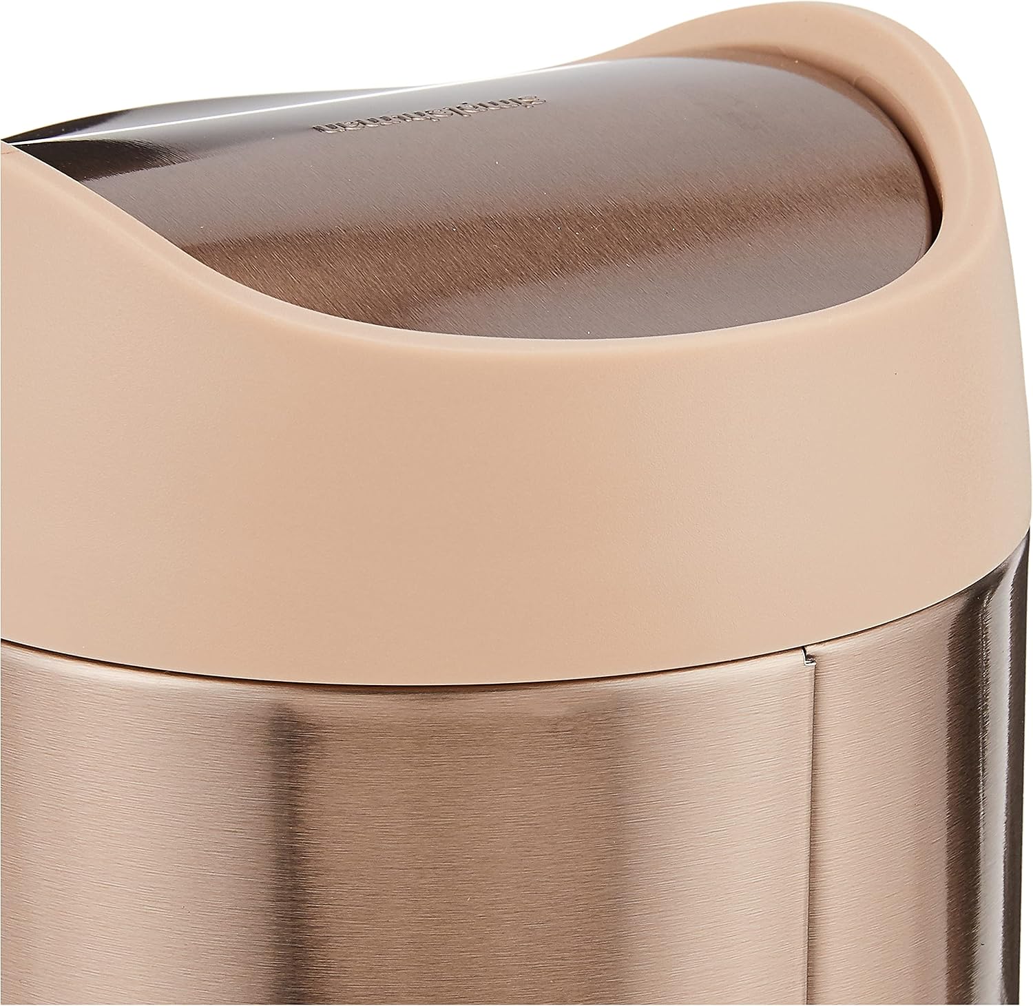 simplehuman 1.5 Liter / 0.4 Gallon Mini Countertop Trash Can, Rose Gold Stainless Steel