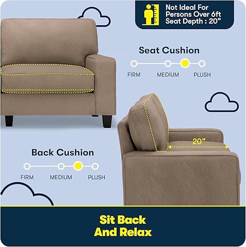 Miniatura 341 de Serta Palisades Sofás Tapizados para Sala, Sofá de Diseño Moderno, Tela, gris (Glacial Gray) gris (Glacial Gray),Beige,Marrón,Alforfón Beige,Marrón