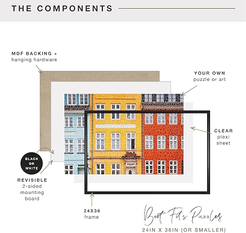 Vista 64 de MCS - Marco para rompecabezas (24.0 x 30.0 pulgadas y más pequeños), color negro (65746)