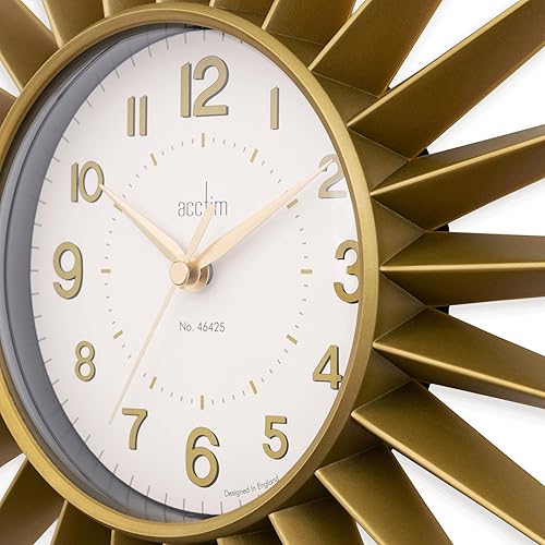 Miniatura 6 de Acctim 21760 Stella Sprayed Starburst Reloj de Pared, Oro