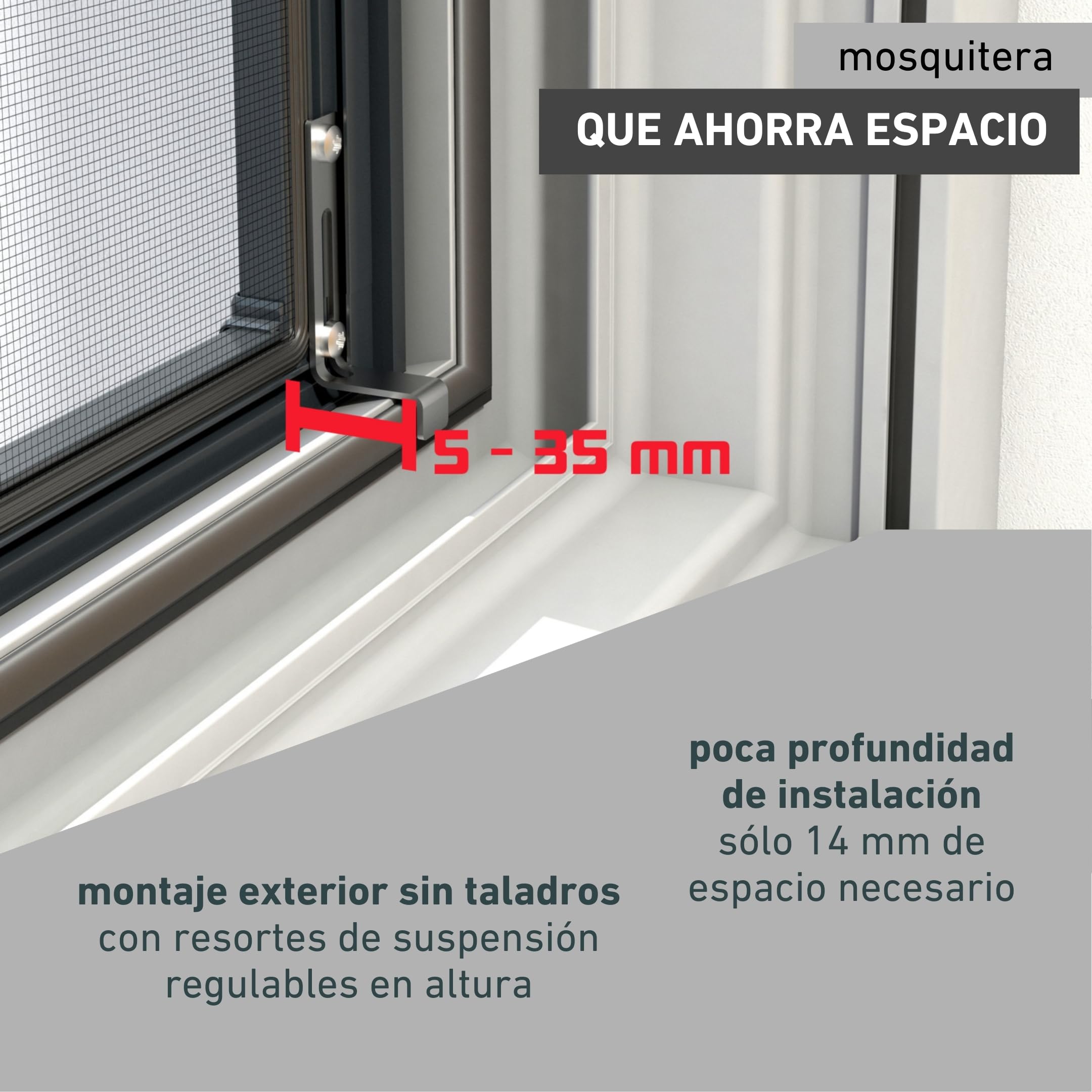Windhager Mosquitera Marco tensor Expert, mosquitera Marco de aluminio para ventanas 100 cm x 120 cm, antracita, 04337