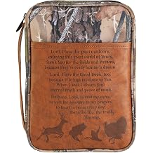 Dicksons Camo Hunters Prayer Brown Large Canvas Zippered Bible Cover with Handle