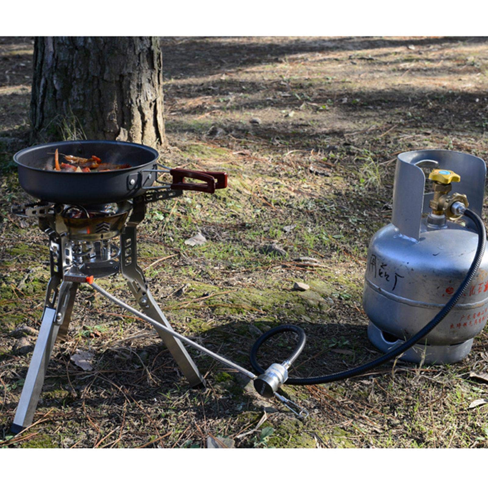 - Hornillo de camping - Quemador de cocina de alto rendimiento de 6800 W con encendido piezoeléctrico y bolsa de transporte - Hornillo portátil de camping con ajuste de potencia de fuego multinivel | con encendido piezoeléctrico y bolsa de transporte - Ho