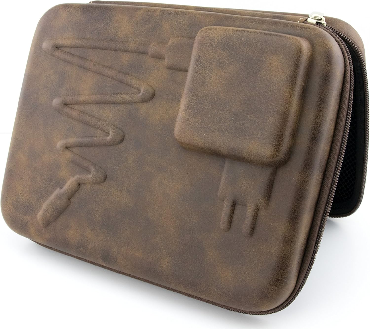 TROIKA CABLE CASE XL ? CBO50/BR ? Organizer case for cables plugs batteries & adaptors with zipper ? Cable organiser - accessory bag? 2 interior compartments elastic band ? TROIKA-original