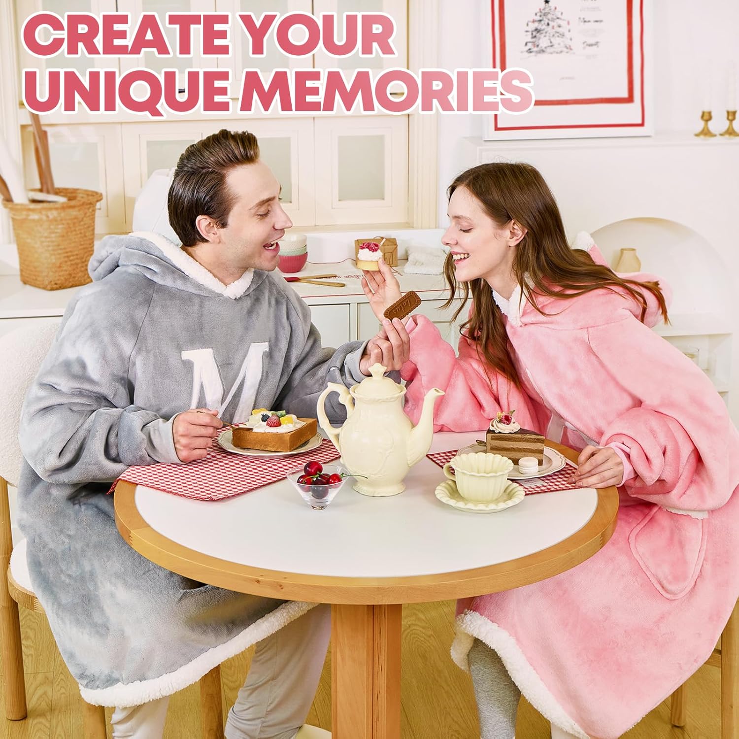 Wearable Blanket Hoodie with Letter - Oversized Blanket Hooded Personalized Birthday Valentines Day Gifts for Women - Image 7