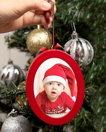 Miniatura 7 de Pearhead Babyprints - Adorno de fotografía de Navidad de doble cara con almohadilla de tinta de tacto limpio, adorno de recuerdo de la primera