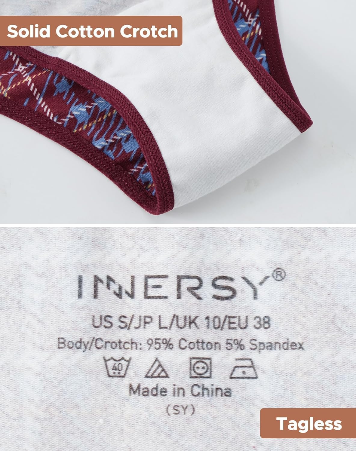 INNERSY Women's Underwear Cheeky Hipster Panties Breathable Cotton Panty 6-Pack - Image 5