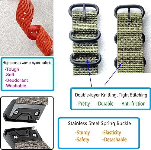 Miniatura 3 de Compatible con Garmin Fenix 7Fenix 6Fenix 6 ProFenix 5 bandas, correa tejida de nailon para Fenix 765 accesorio de reloj inteligente