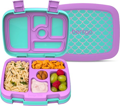 Bentgo Kids Prints Bento Style Lunch Box, Leak-Proof, 5 Compartments, Ideal for Portion Sizes for 3 to 7 Years, BPA Free and Food Grade Materials