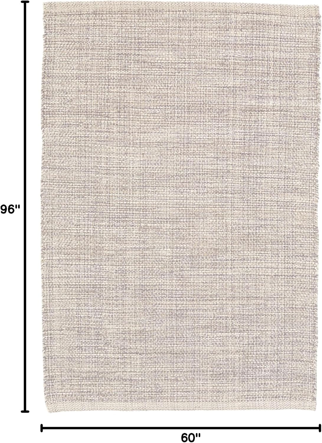Dash and Albert Marled Cotton Area Rug - 5' x 8' Grey Solid Handwoven Accent Rug - Durable, Lightweight, High Traffic Areas Hallway, Bedroom, Living Room