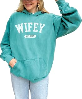 Wifey Year Est. Hoodie or Sweater – Custom Bride Gift, Wedding Anniversary Outfit, Cozy Honeymoon Apparel